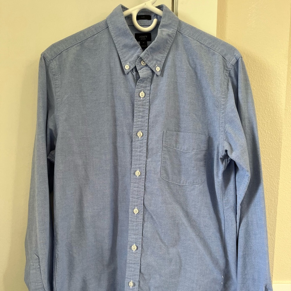 J. Crew Blue Oxford, Size Medium “Slim”